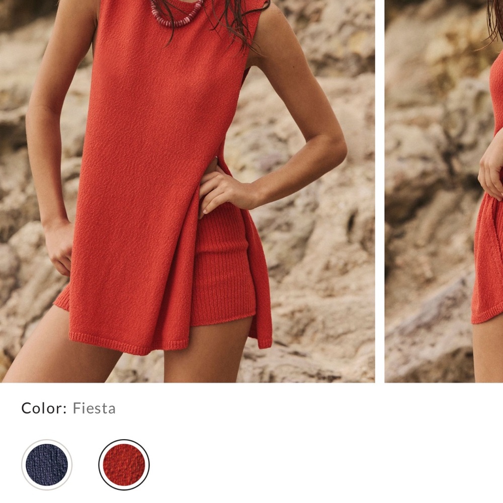 Free People Miranda set Terracotta Tank Top and Shorts Set Small